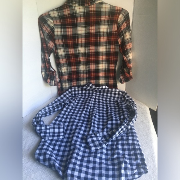 Wet Seal & J.Crew Plaid and Checkered Button Up Blouse Top Lot of 2 Size Small - Picture 11 of 11